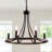 6 - Light Dimmable Wagon Wheel Chandelier