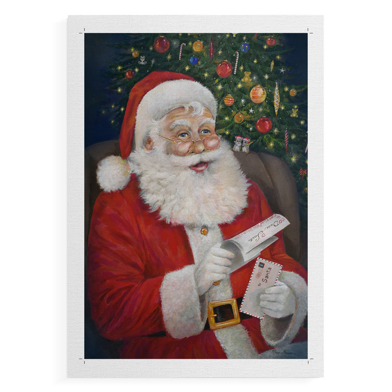 Lettre au père Noël - impression sur toile seulement - non encadrée, H 18 po x l 12 po