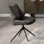 Chaises de salle à manger pivotantes modernes en chenille brun - ensemble de 2 chaises d'appoint à oreilles rembourrées avec base en fer
