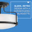 Plafonnier rétro semi-encastré 3 lumières Harper 14,5 po Harper