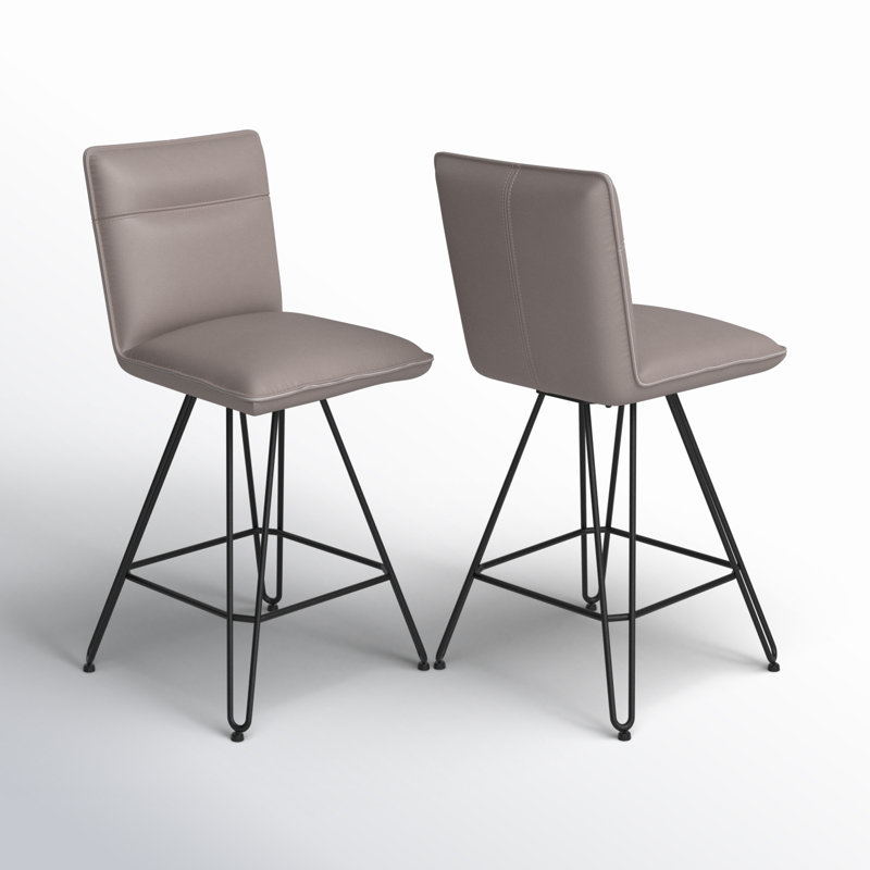 Vangorder Swivel Upholstered Counter Stool with Metal Frame, Counter Stool (24" Seat Height), Taupe