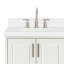 Meuble-lavabo sur pied simple 37 po avec plateau en quartz blanc Abshire-93359476