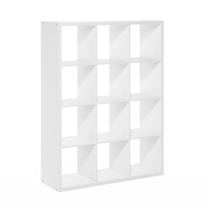 Grigorijs Open Back Decorative Cube Storage Organizer, 16-Cube, (12 Shelves) 57.95"H x 43.78"W x 14.57" D, White