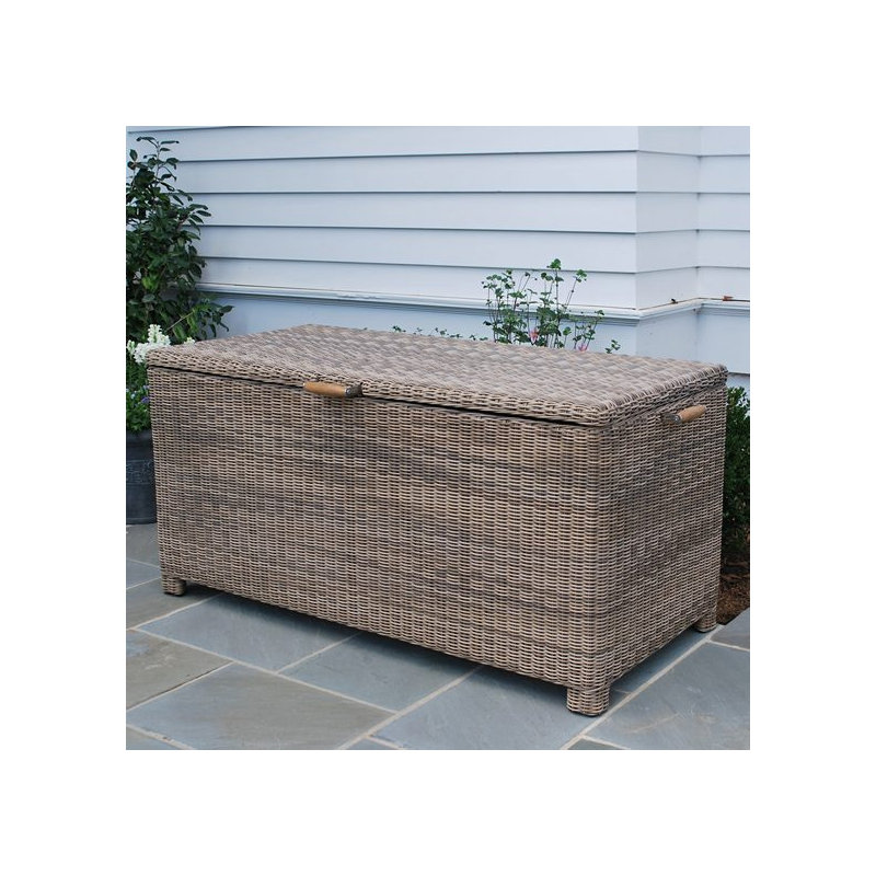 Sag Harbor Wicker Deck Box, Mocha