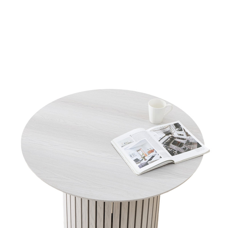 Table de salle à manger pratique pour les familles actives, construction en placage et contreplaqué, piètement, largeur 87,4 cm, nettoyage facile, table fonctionnelle et polyvalente, placage, profondeur renforcée, gain de place