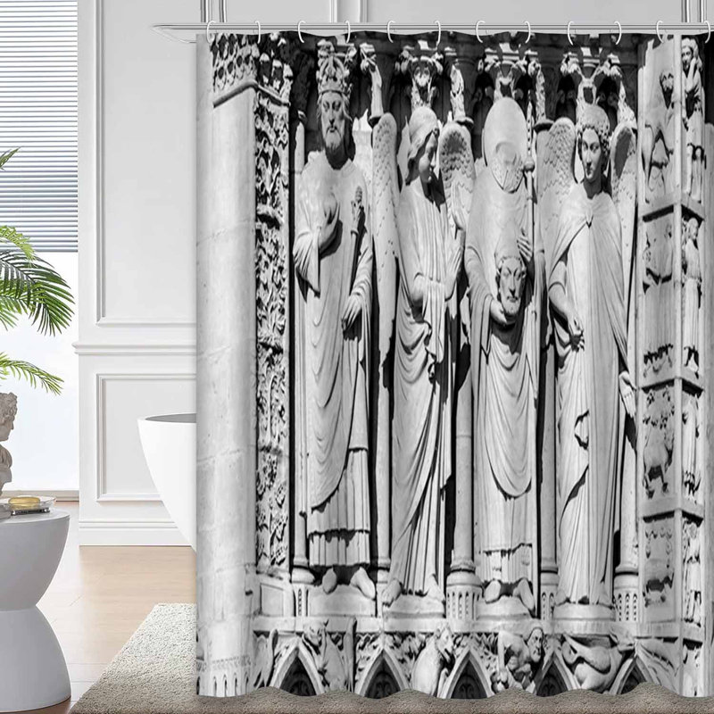 Rideau de douche cathédrale à 12 crochets, L 72 po x l 72 po