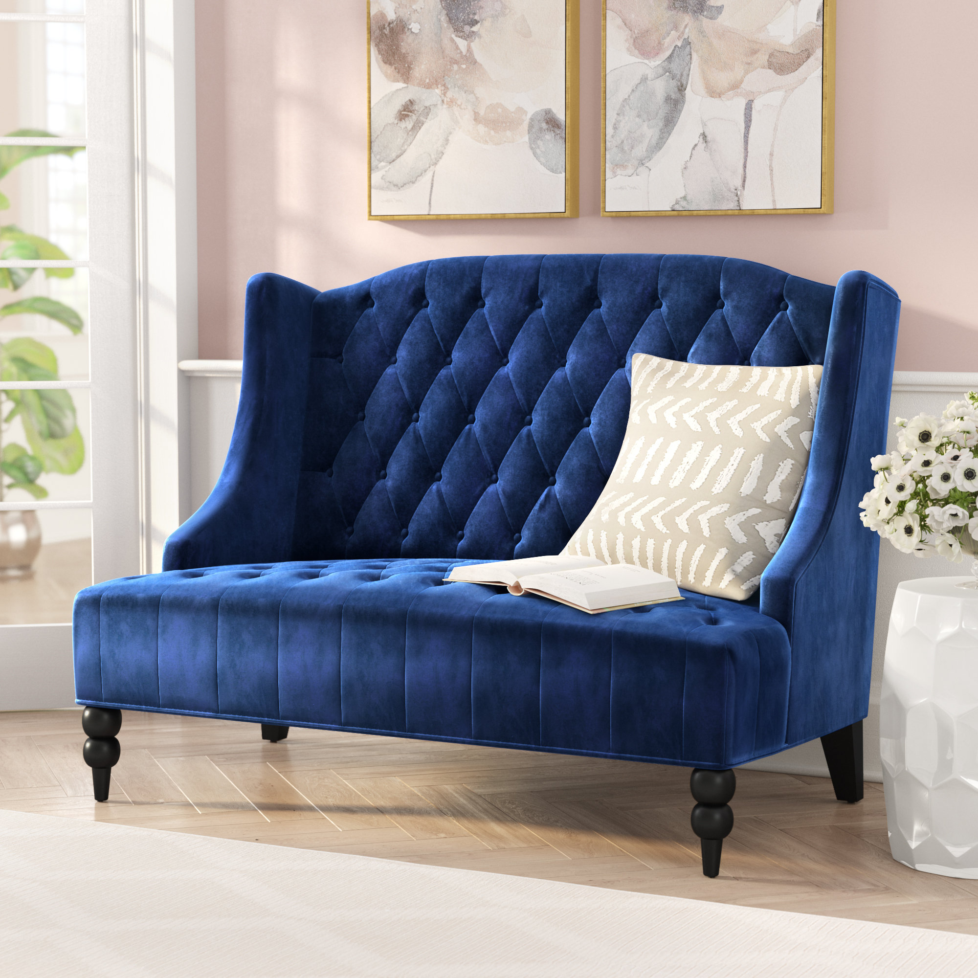 House of Hampton® Carolina 50.2" Recessed Arm Loveseat & Reviews | Wayfair
