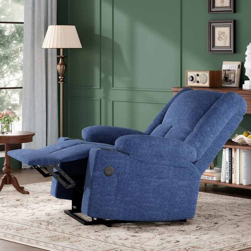 Fauteuil inclinable Power Lift avec massage et chaleur pour personnes âgées, ports USB et porte-gobelets