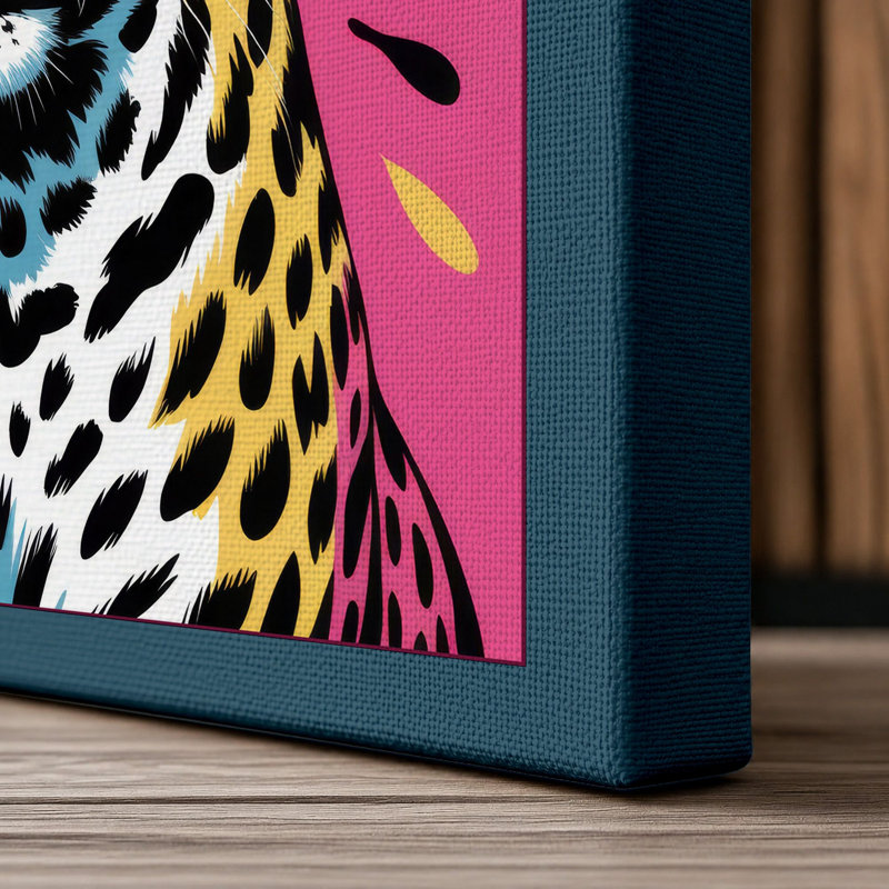 Royal Leopard Modern - Print, 24x16 - 61.0 x 40.6 cm, Teal Border