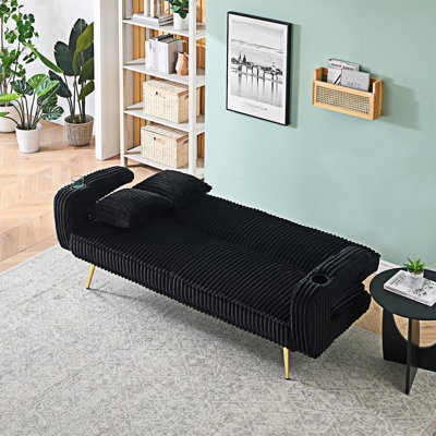 Upholstered Sofa Bed With Pillows