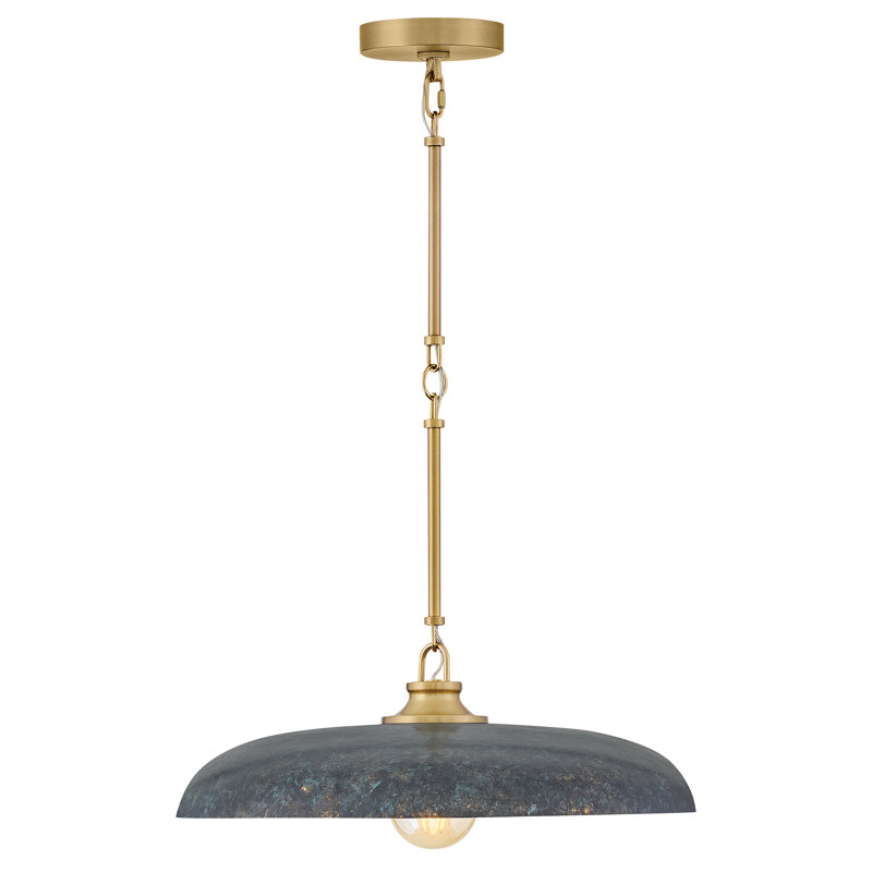Lustre Hinkley Sadie 18 po en forme de soucoupe, Vert-de-gris antique