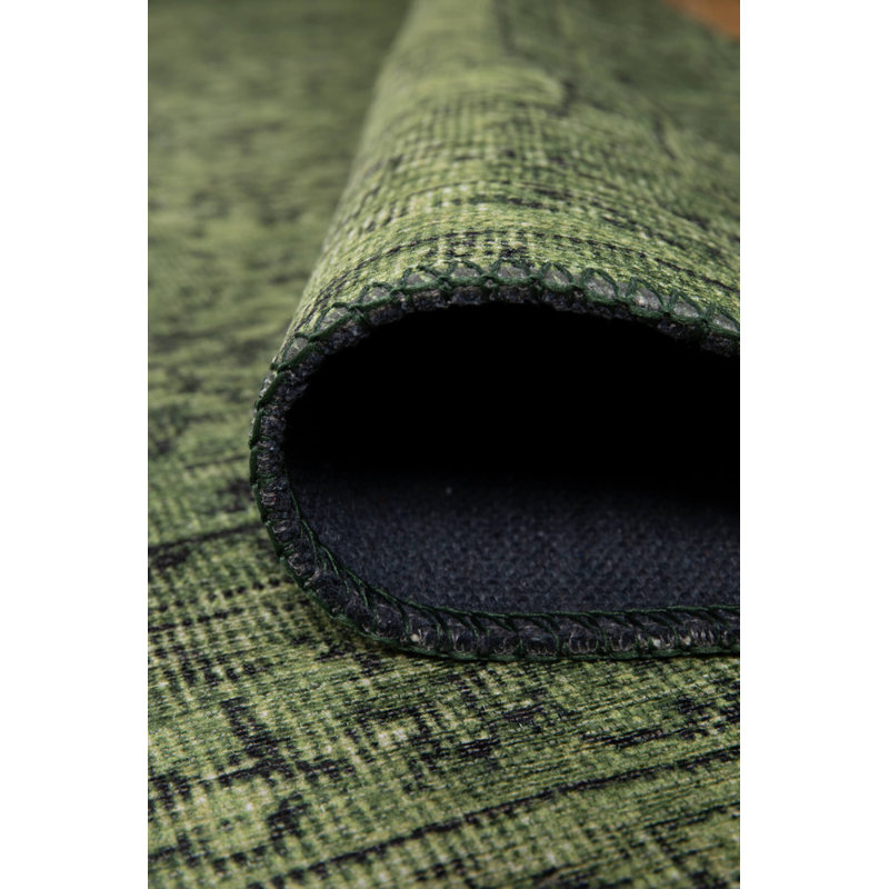 Tapis décoratif vert à motif tissé rétro, Carré 5 pi