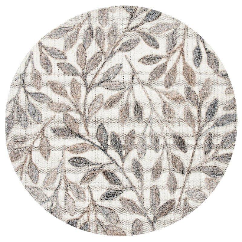 Esmantas Hand Tufted Performance Floral Rug, Round 6'