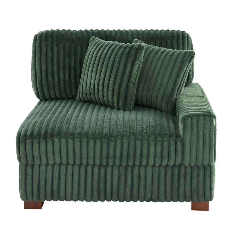 Upholstered Side Chair with Footstool, Green