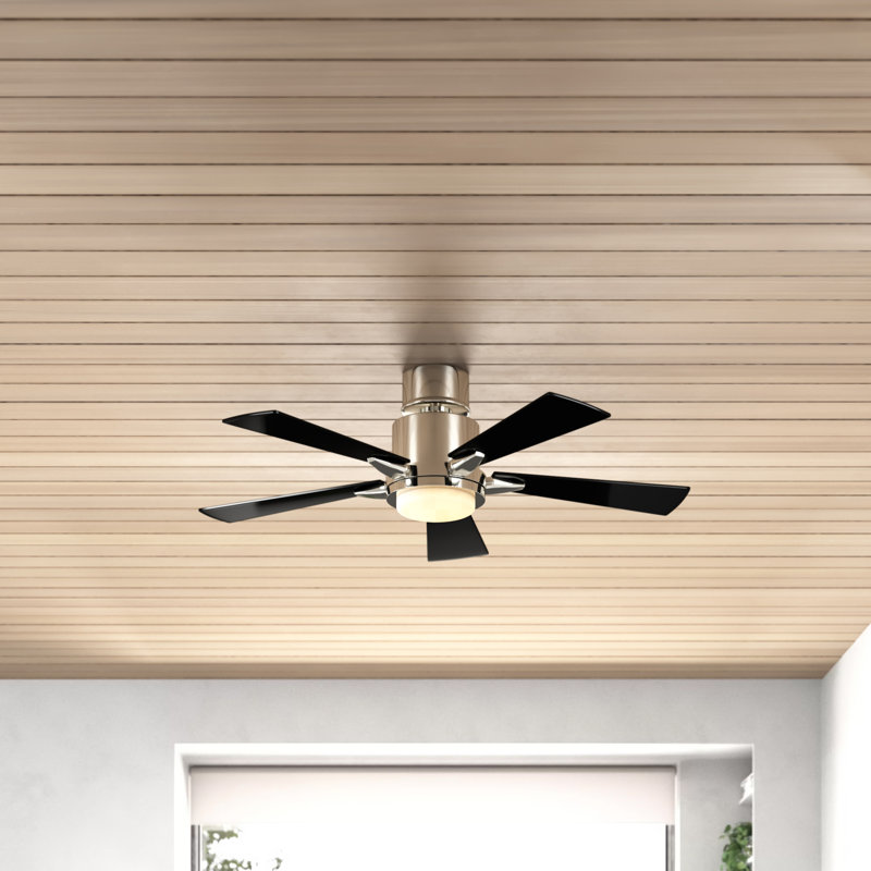 Ventilateur à DEL 52 pouces Lucian, Nickel poli, Noir satiné