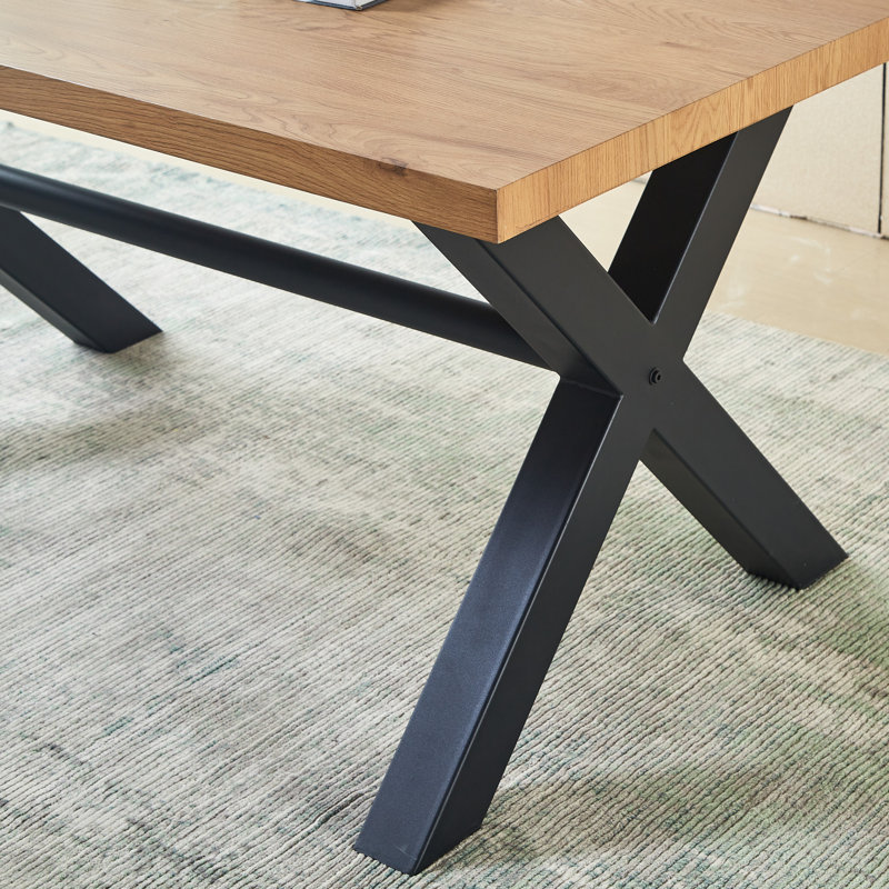 Pine Metal Base Dining Table