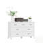 Commode large à 7 tiroirs, commode en métal blanc pour le rangement de la chambre à coucher, du salon et du vestibule