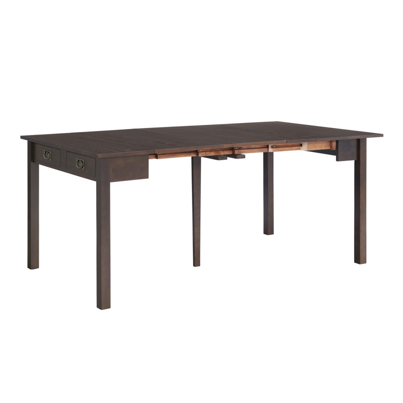 Espresso Wood Extendable Dining Table with Leaves