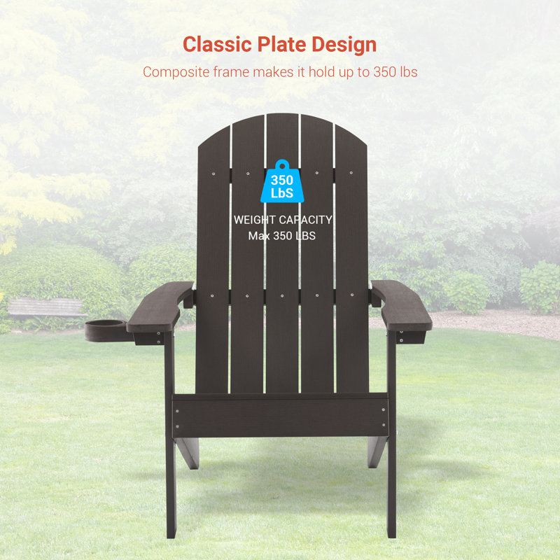 Chaise Adirondack en plastique Bergenfield, Café