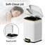 Poubelle de salle de bain 2,6 gallons, poubelle en acier inoxydable à large ouverture carrée, couvercle à fermeture douce et doublure intérieure amovible, poubelle pour cuisine, salle de bain, chambre à coucher, bureau à domicile (blanc)-129504840
