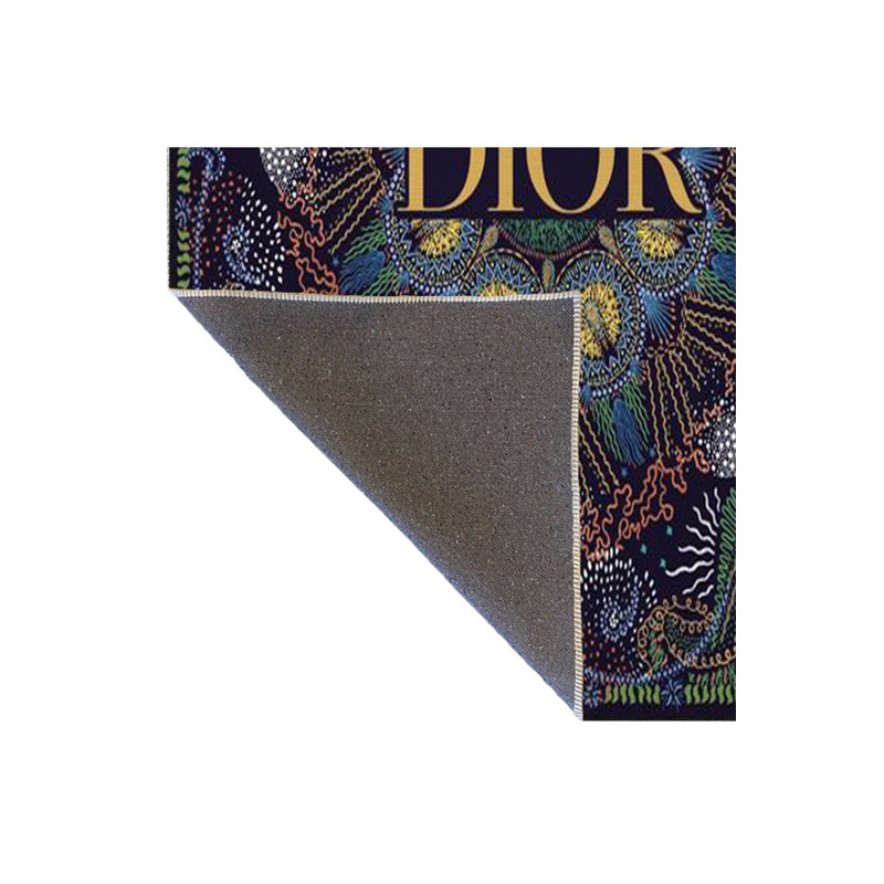 Tapis décoratif à motif floral texte lavable à la machine, Rectangle 3 pi 3 po x 4 pi 11 po