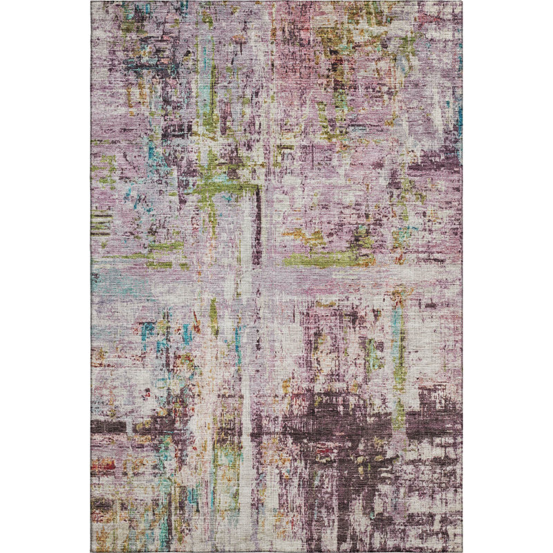 Premium Machine Washable Lyndhurst AMF1194 Abstract Rug, Rectangle 10' x 14'