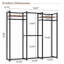 Étagère de garde-robe de 178 cm de large avec 4 barres de suspension, 2 tablettes et un espace de rangement supérieur