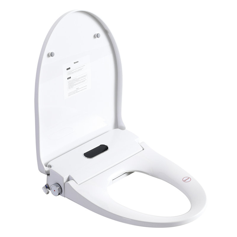 Siège de toilette bidet avec poignée latérale, réglage de l'eau et mode de lavage par massage pour une utilisation dans la salle de bain Contrôle intelligent, nuit, quatre niveaux de chauffage faciles