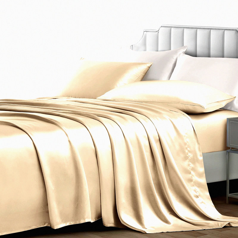 CoolSilk Sheet Set - 3 Piece Silky Bed Sheets with Cooling Technology, Extra Soft Fitted Sheet, Includes 1 Fitted Sheet, 1 Flat Sheet, and 1 Pillowcase