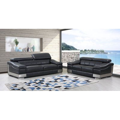 Aiela 2 - Piece Leather Living Room Set