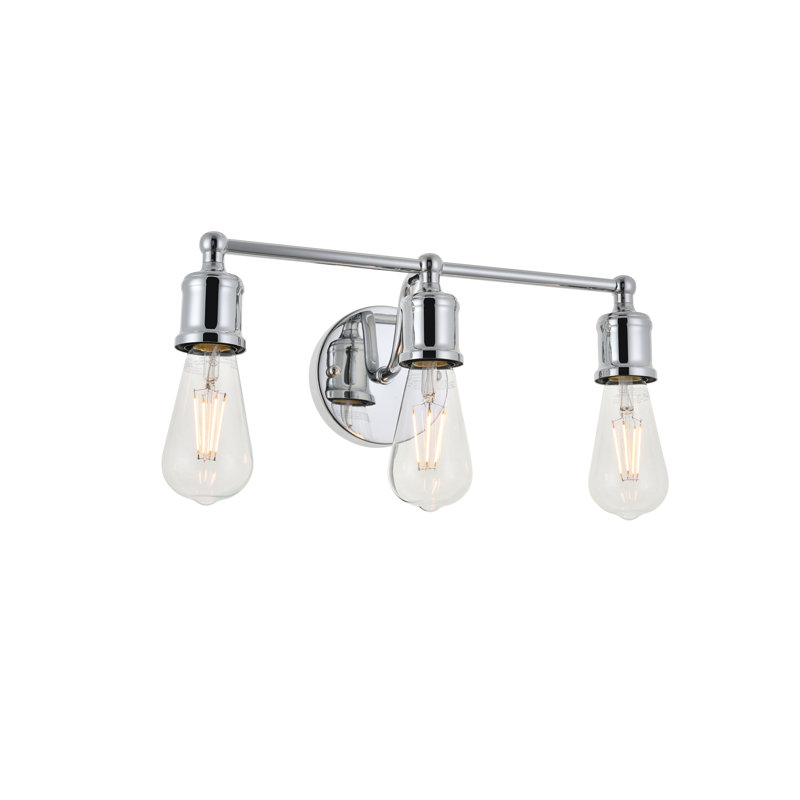 Sumas Dimmable Armed Sconce, Chrome, 5.6" H x 15.4" W x 15.4" D, 3 Lights