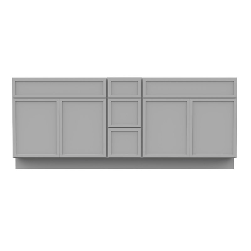 78 Double Bathroom Vanity Base Only, Gray
