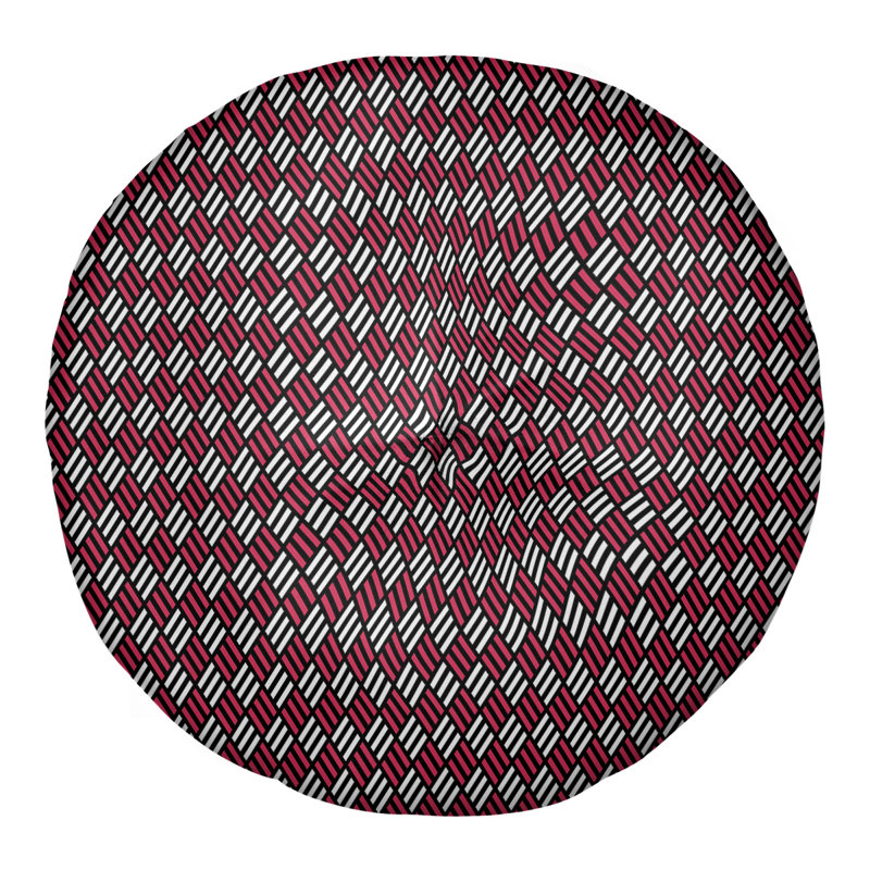 Coussin de sol Katelyn Elizabeth, 26 po x 26 po, Noir / rouge