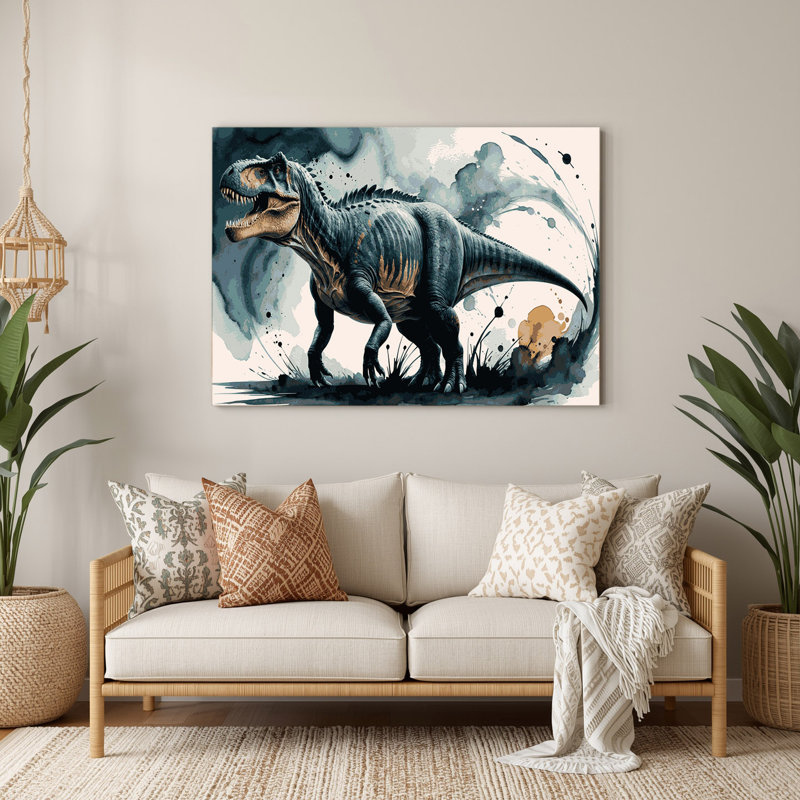 «Dinosaur Titanosaurus», art mural en métal bleu, H 11 po x l 14 po