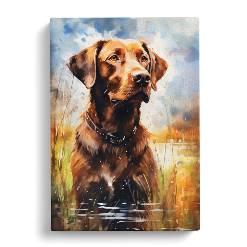 Labrador Retriever Tachisme - Wrapped Canvas, 50cm H x 35cm W x 3cm D