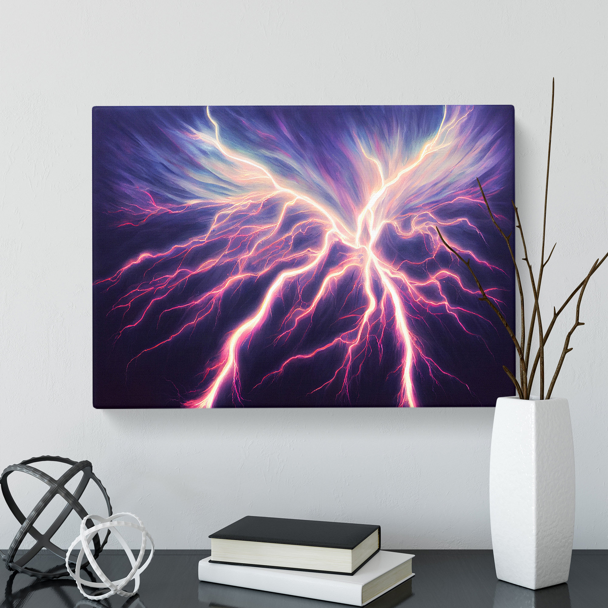 Latitude Run Painted Lightning Storm Vol.3 - Wrapped Canvas Graphic Art ...