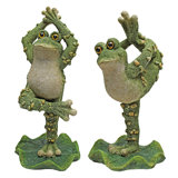 Set of 2 Boogie Down, Dancing Frog Statue