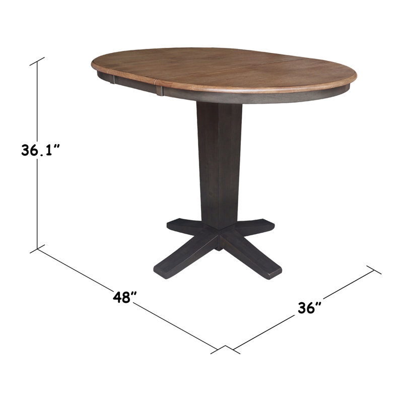 Table de salle à manger Wabash, Hickory / charbon délavé