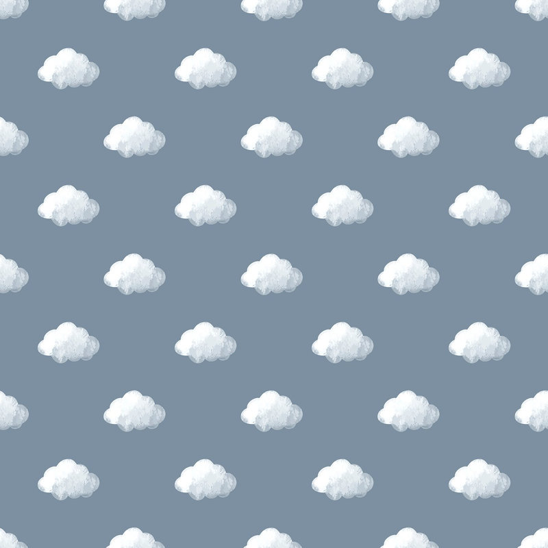 Little Explorers 2 Cloud Wallpaper Roll, Blue