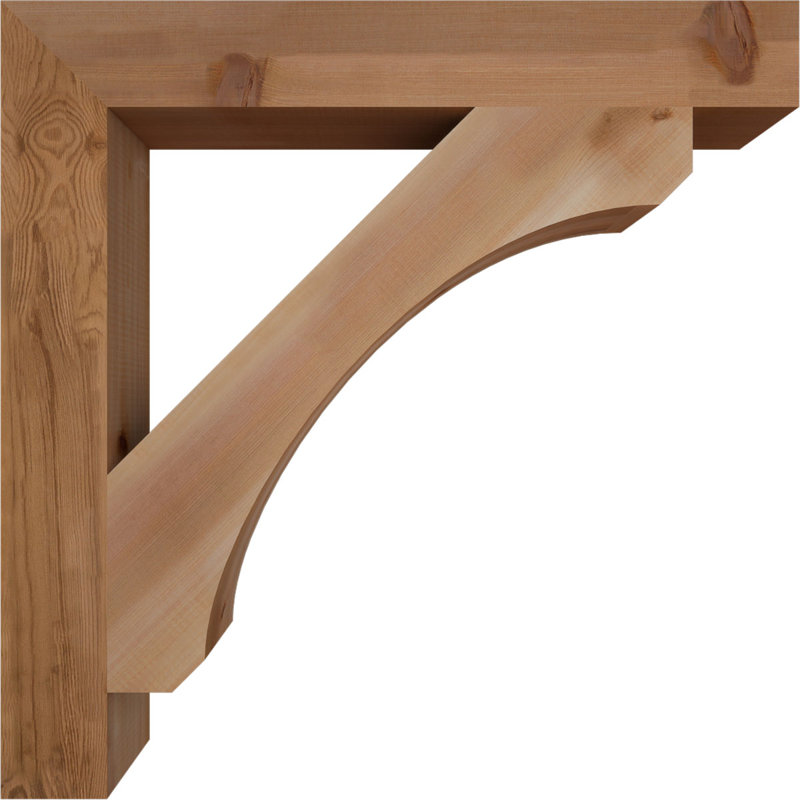 H 6 po x l 40 po x Support en bois / corbeau, H 30 po x l 3,5 po x P 30 po, Lisse, Cèdre rouge de l'Ouest