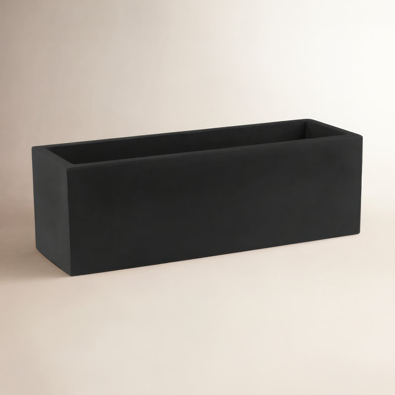Boîte à fleurs en résine Jardinera, H 3 po x l 9,5 po x P 3 po, Noir