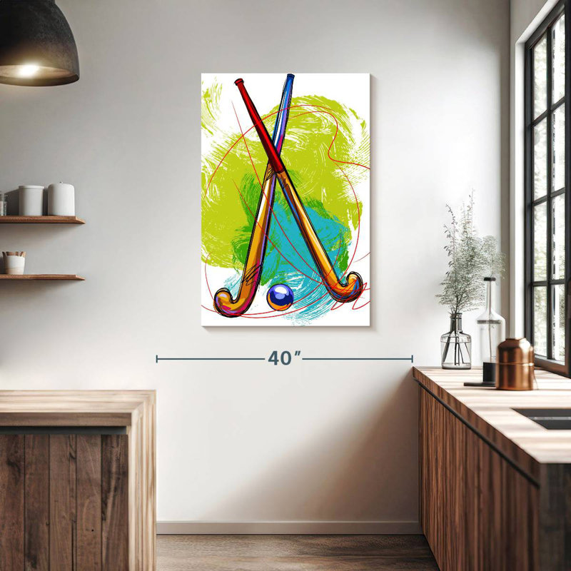 Gribouillages de hockey sur gazon, H 39 po x l 26 po