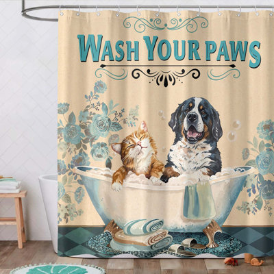 Funny Shower Curtain With 12 Hooks