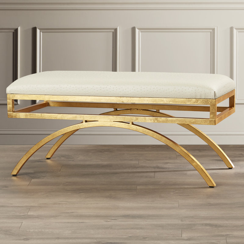 Brooklyn-Lee Moon Arc Bench, Taupe/Gold