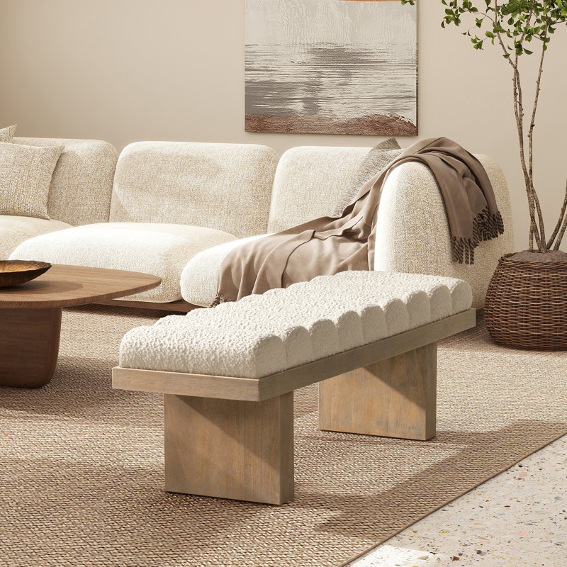 Banc d'appoint rembourré moderne 52 po Bella