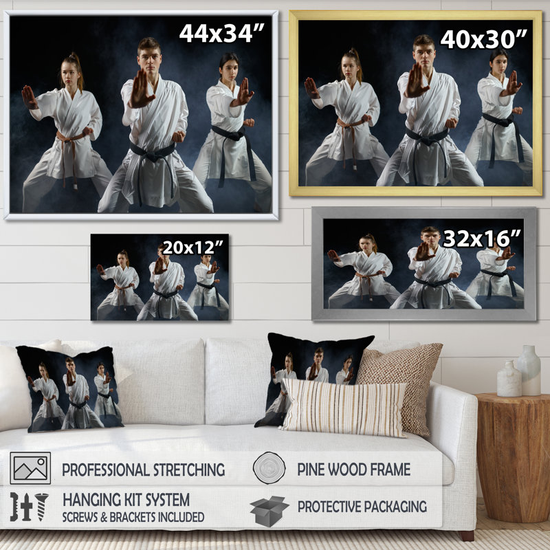 Arts martiaux Fight Studio - impressions d'art mural, Cadre flottant noir, H 34 po x l 44 po x P 1,5 po