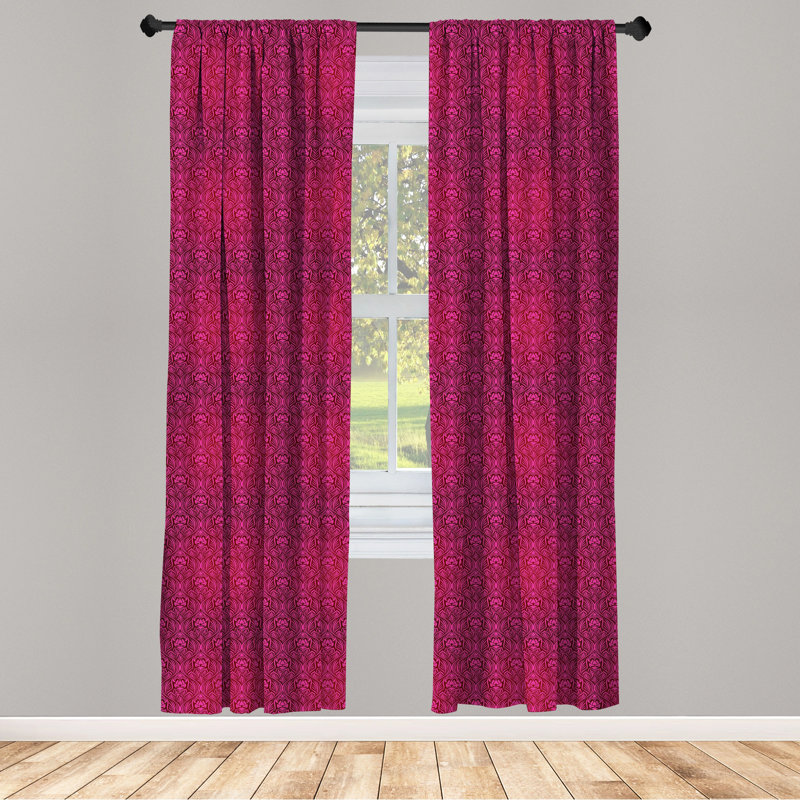 Geometric Semi-Sheer Rod Pocket Curtain Panels, 28" W x 63" L