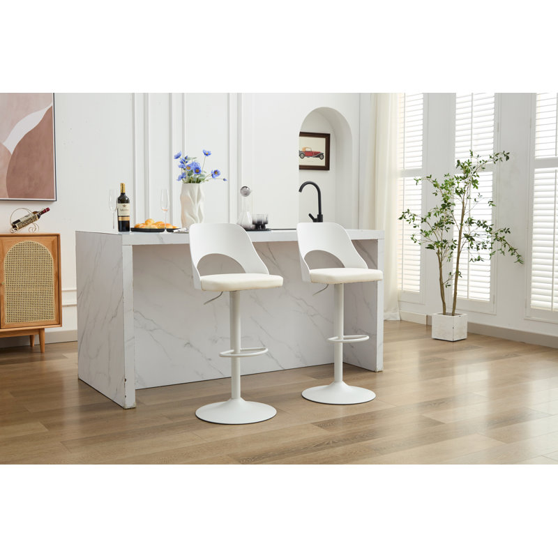 Bar Stools Set Of 2 Modernpu Counter Height Barstool, High Padded Swivel Adjustable Barstools With Back For Bar Counter And Kitchen Island