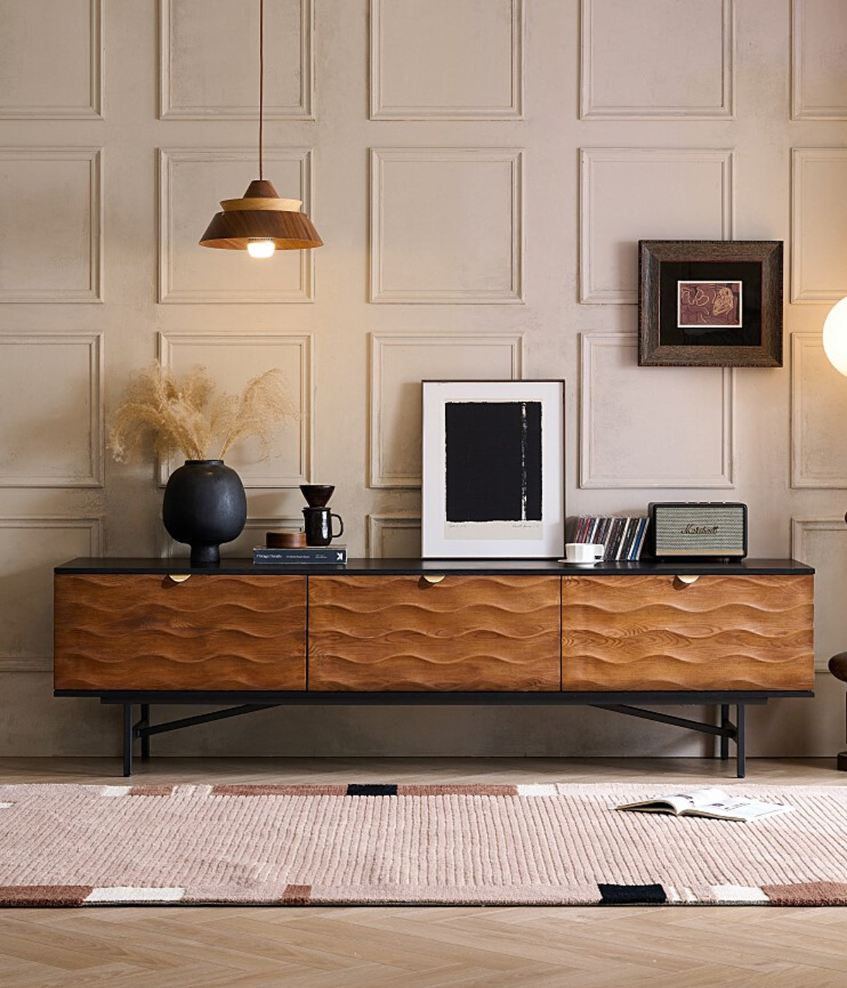 Feel High Pillows 78.74" Brown Standard Solid Wood TV Stands Wayfair