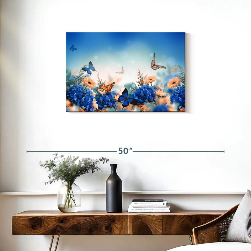 Jardin des papillons bleus, H 20 po x l 30 po